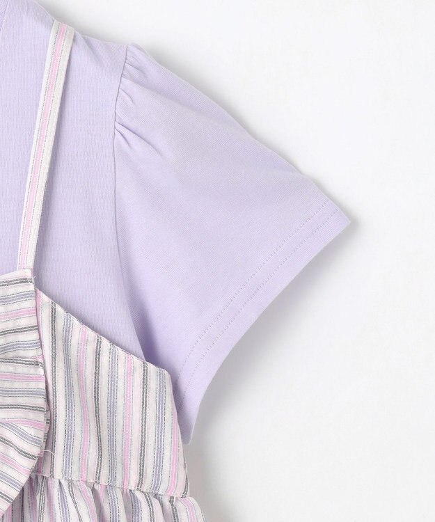 ANY KIDS キャミソール ドッキングTシャツ ラベンダーストライプ