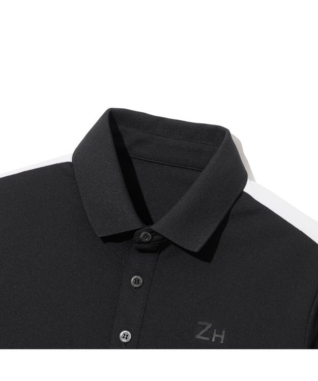 ZERO HALLIBURTON 【吸汗速乾・UVケア】 鹿の子 ラウンドヘムポロシャツ ZHG-W4A 1a 82871 ゴルフウェア ブラック