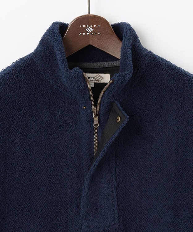 JOSEPH ABBOUD MOUNTAIN 【SPACE／UNISEX】ボアソリッド プルオーバー ネイビー系