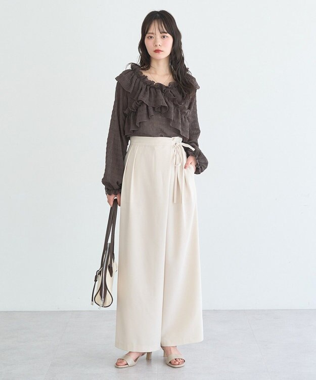 earth music&ecology ラップパンツ Ivory