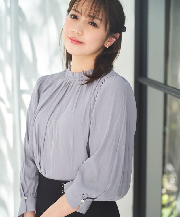 ANY SIS S 【低身長企画】フェミニンギャザー ブラウス ラベンダー