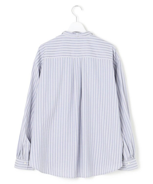 J.PRESS YORK STREET 【WOMEN】ワンウォッシュタイプライター リボンタイバンドカラー ブラウス サックスブルー系1