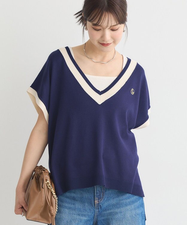 earth music&ecology チルデンライクベスト Navy