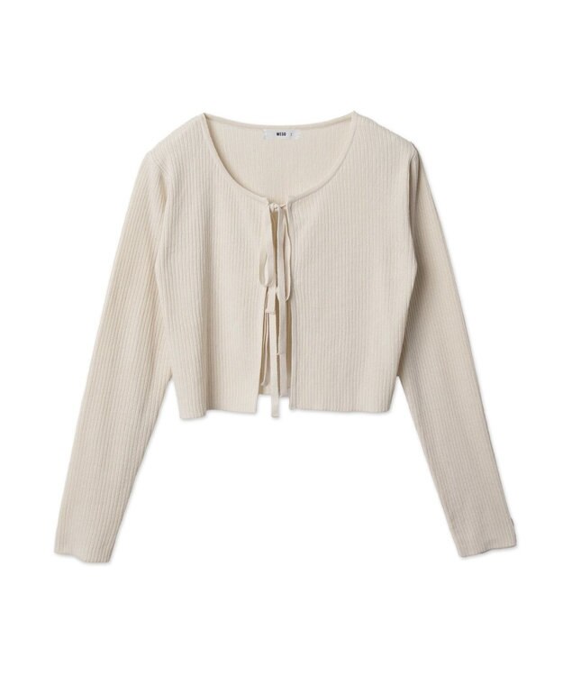 WEGO リボンリブカーディガン ホワイト