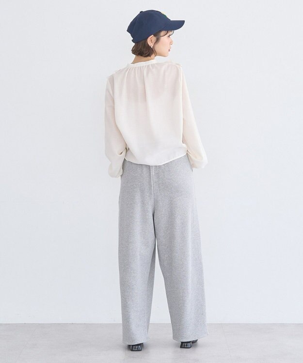 earth music&ecology フリルリボンブラウス Off White