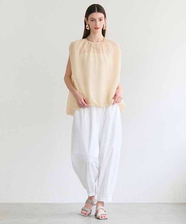 BEIGE， TOPAZ / バルーン シアーニット Peach