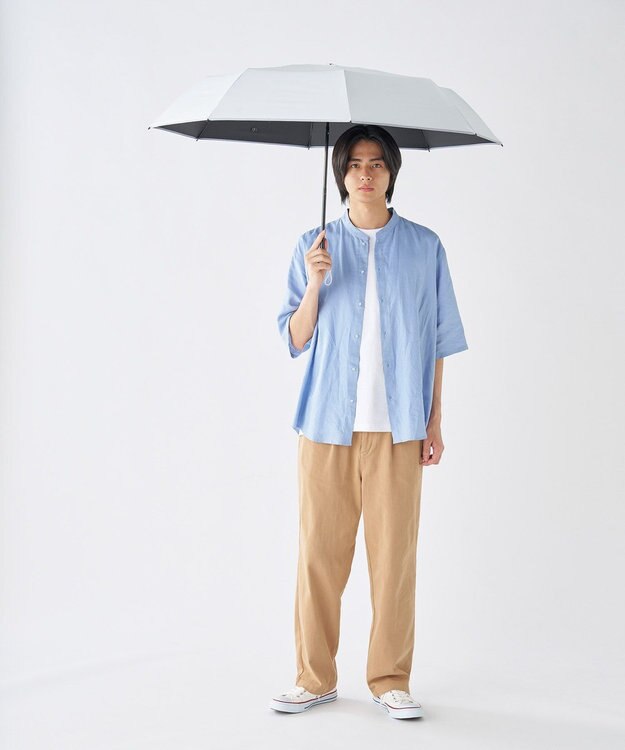 MOONBAT 【世界初の放射冷却素材】REIKYAKUパラソル ラディクール 折りたたみ傘 60㎝ 晴雨兼用 日傘 遮光100％ UV100％ 遮熱 ライトグレー