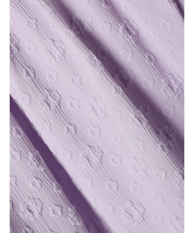 earth music&ecology ２ｗａｙパフスリーブ表面感ワンピース Purple