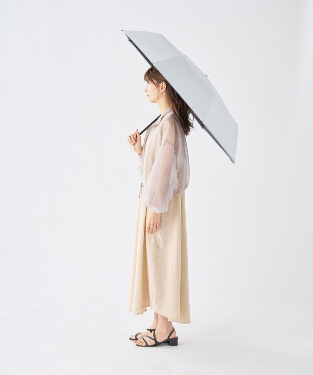 MOONBAT 【世界初の放射冷却素材】REIKYAKUパラソル ラディクール 折りたたみ傘 60㎝ 晴雨兼用 日傘 遮光100％ UV100％ 遮熱 ライトグレー