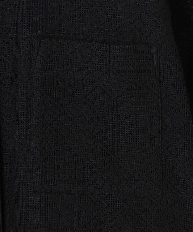 23区 【SLOW/一部店舗限定】モチーフレース 半袖 シャツ ブラック