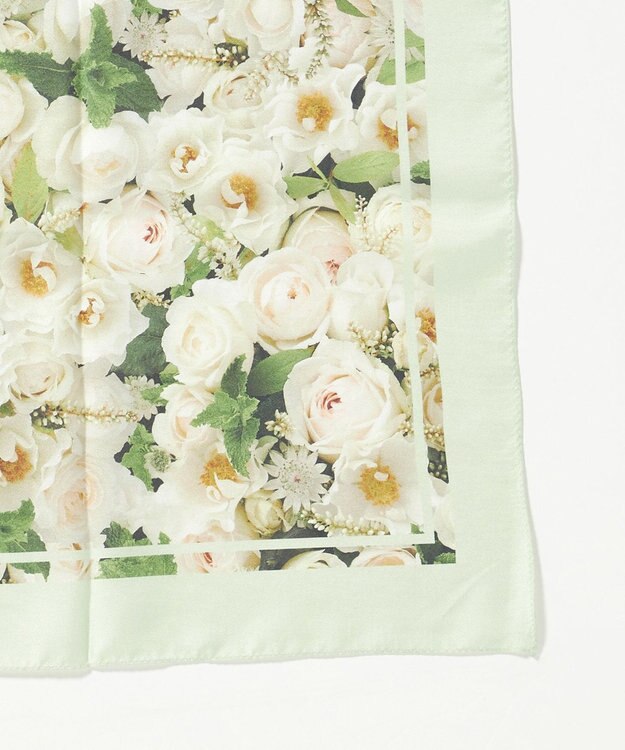 自由区 【カトリエムブーケ】La boroderie de Laurent ブーケモチーフシルクスカーフ ブーケ柄