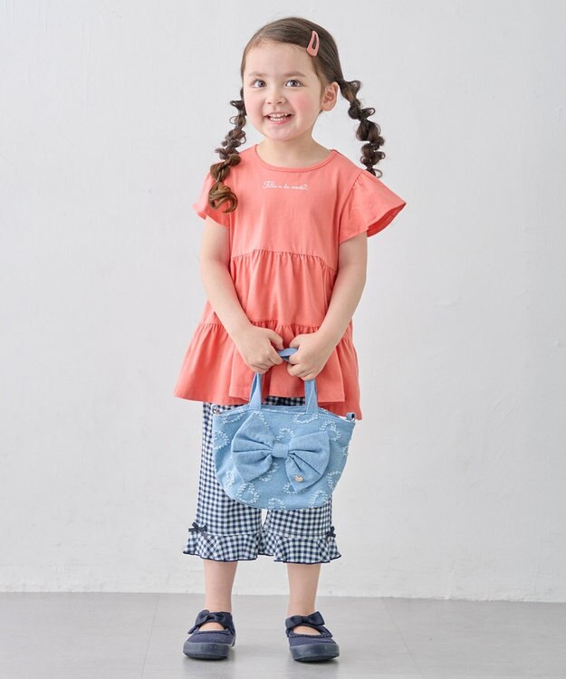 ANY KIDS 【綿100%/接触冷感】ひんやり ティアードチュニック コーラル