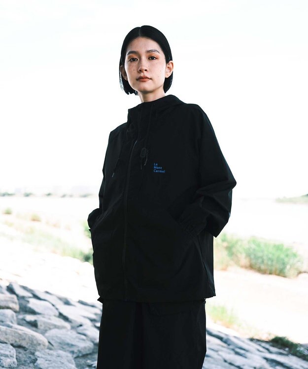 SHARE PARK LADIES 【撥水・UVカット・ストレッチ・軽量 】パッカブルマウンテンパーカー（Mサイズ） ブラック系