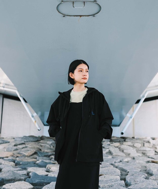 SHARE PARK LADIES 【撥水・UVカット・ストレッチ・軽量 】パッカブルマウンテンパーカー（Mサイズ） ブラック系