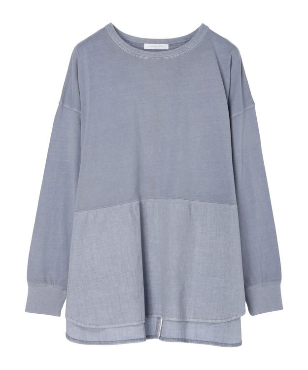 Green Parks ピグメントドッキングスリットデザインチュニック Sax