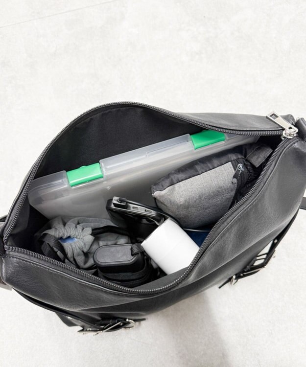 WEGO ベルトデザイン2wayショルダー ブラック