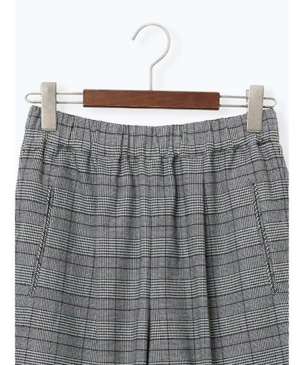 Te chichi グレンチェックスラックス チャコールグレー