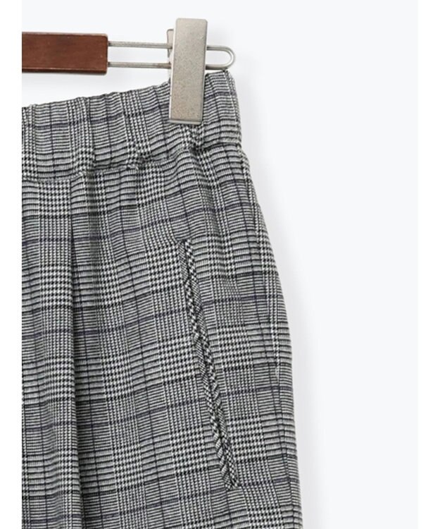 Te chichi グレンチェックスラックス チャコールグレー