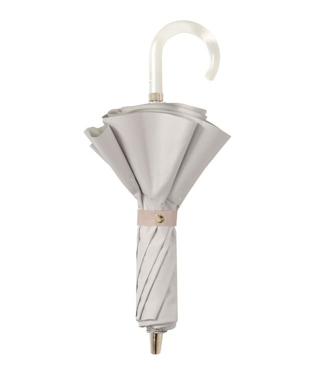 MOONBAT 【1級遮光/遮熱/UV】LANVIN en Bleu (ランバン オン ブルー)晴雨兼用日傘 ラッフルフリル 無地 チャーム付き 折りたたみ傘 楽折 キャメル