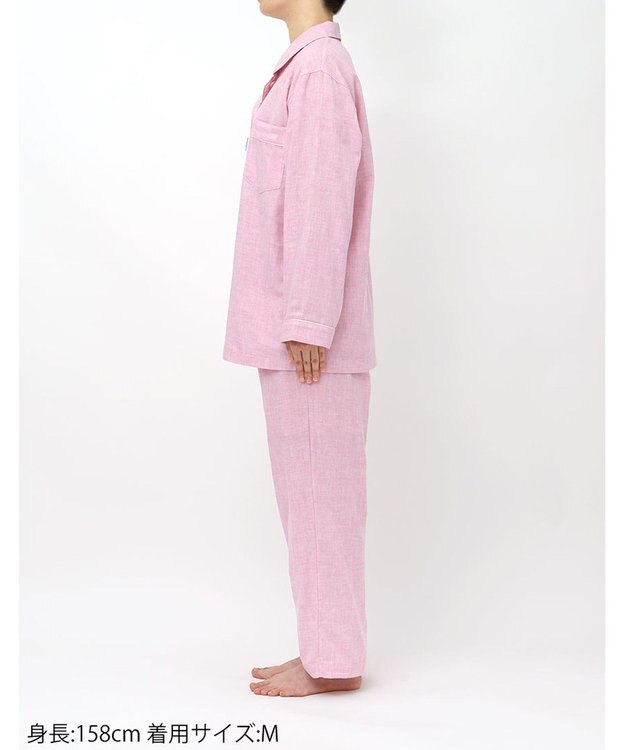 ワコール／睡眠科学 パジャマ 長袖 長ズボン 綿100%(本体) 二重ガーゼ レディース YDX518 睡眠科学／ワコール ピンク