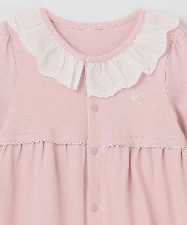 組曲 KIDS 【70㎝】エンブロイダリー ロンパース ピンク系