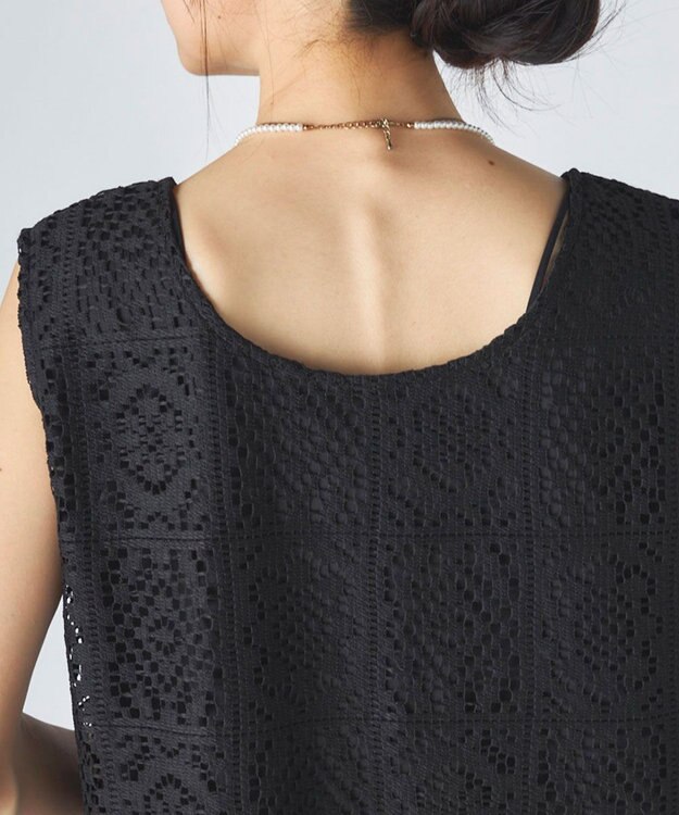 OP／FILA 【Ocean Pacific】レースノースリーブトップス ブラック