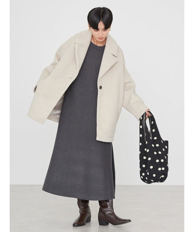 AMERICAN HOLIC シャギーコクーンミディコート Light Beige