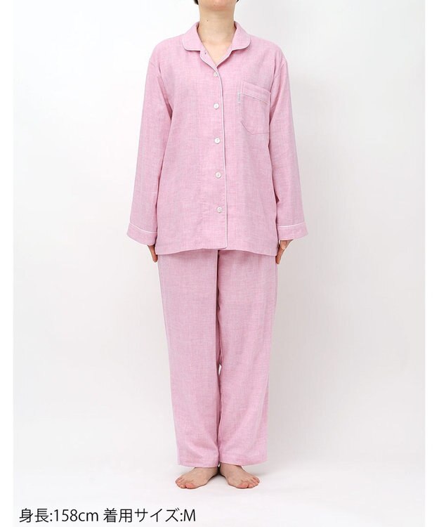 ワコール／睡眠科学 パジャマ 長袖 長ズボン 綿100%(本体) 二重ガーゼ レディース YDX518 睡眠科学／ワコール ピンク