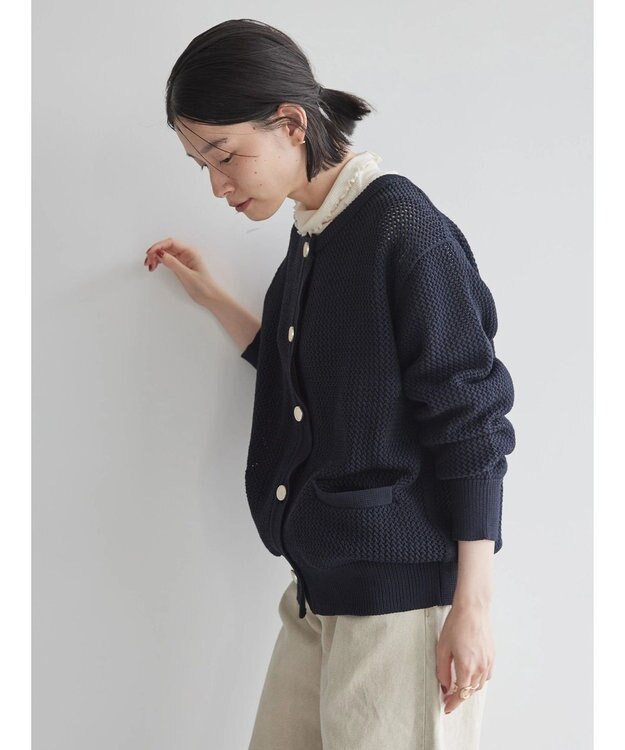 AMERICAN HOLIC エコカルットクルーネックカーディガン Navy
