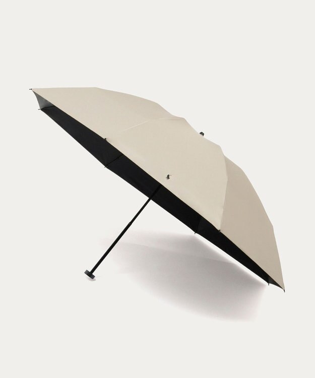 MOONBAT 【遮光率100％/遮熱/UV/大寸/軽量】POLO RALPH LAUREN（ポロ ラルフローレン）晴雨兼用日傘  ポロポニー 無地 折りたたみ傘 大きめ ベージュ
