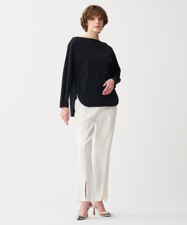 uncrave プリーツリブ スリットパンツ オフ