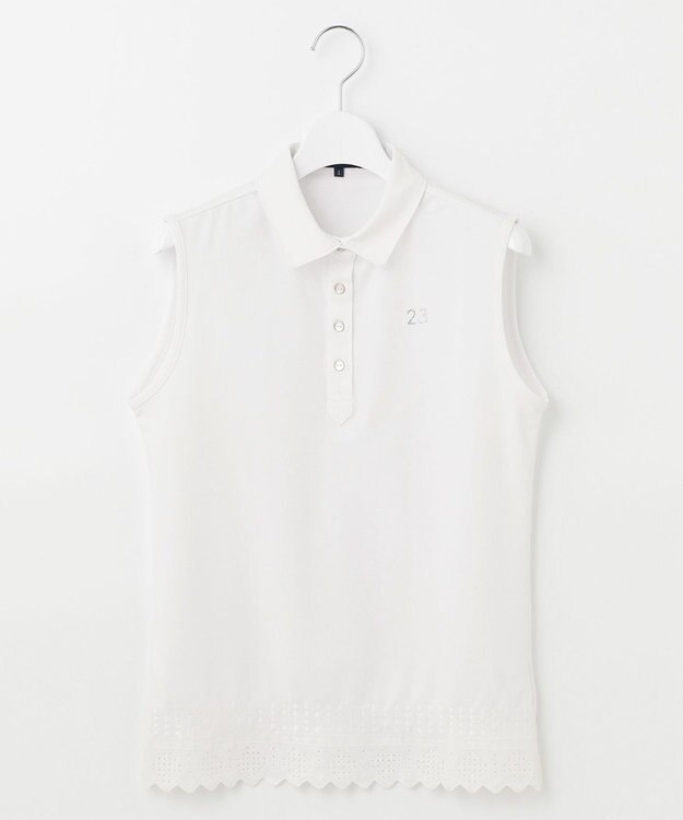 23区GOLF 【WOMEN】カノコ刺繍 ノースリーブ シャツ ホワイト系