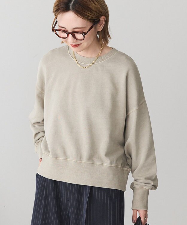 AMERICAN HOLIC ピグメント裏毛プルオーバー Gray Beige