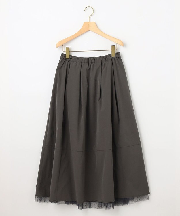 組曲 【2WAY】ドットチュールリバーシブル スカート グレー系