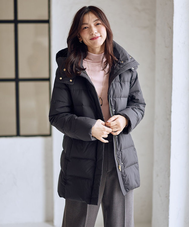 洗濯機可/フード取り外し可能/撥水】楽映えリッチロング丈ダウン