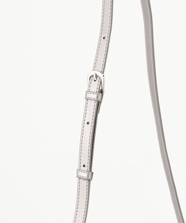 LA BAGAGERIE ランダムプリーツショルダーバッグ ガンメタリック