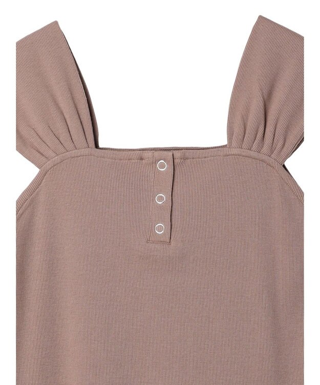 earth music&ecology リブフレンチタンクトップ Mocha