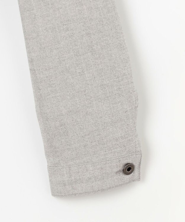 JOSEPH ABBOUD 【イタリア素材/ストレッチ】ヘリンボンモールスキンワーク ジャケット ライトグレー系