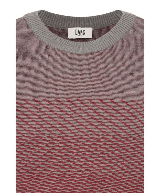 DAKS 【DAKS GOLF】グラデーションパターンニット ダークレッド