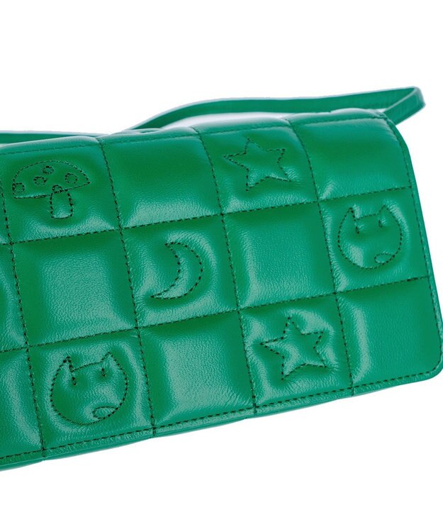 tsumori chisato CARRY ネコキルティング 財布ショルダー ミニバッグ ショルダーバッグ グリーン