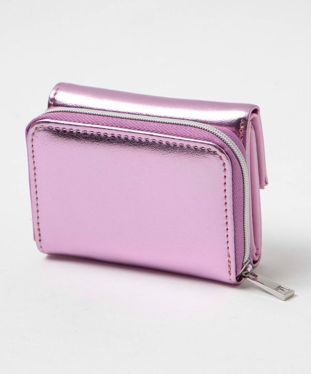 WEGO メタリックプレートウォレット ピンク