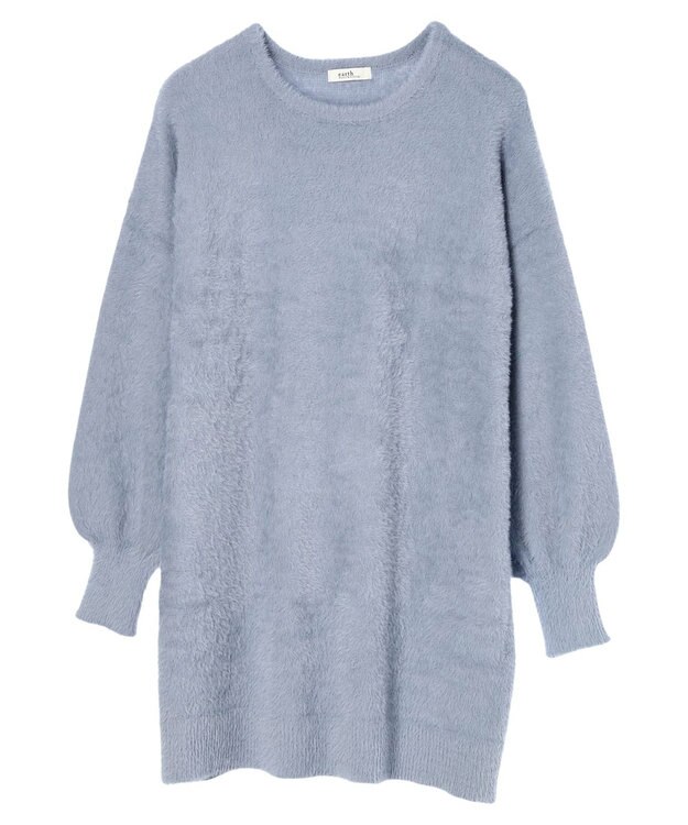 earth music&ecology ミニシャギーチュニック Blue