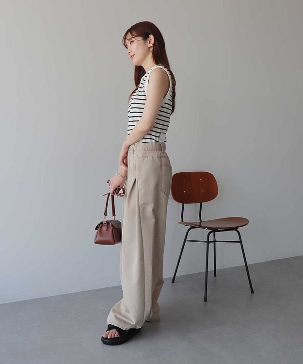 earth music&ecology 【WEB限定】リブタンクトップ ボーダー