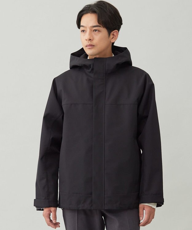 UNFILO MENS 防風撥水 フードブルゾン ブラック