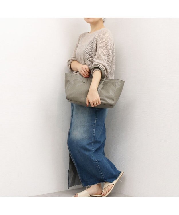 UNBILLION カシュカシュ cachecache / メッシュエンボス横長ショッパートート GY