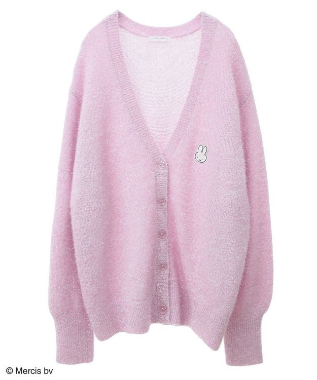 Green Parks Ｍｉｆｆｙ／ワンポイントシャギーニットカーディガン Lavender