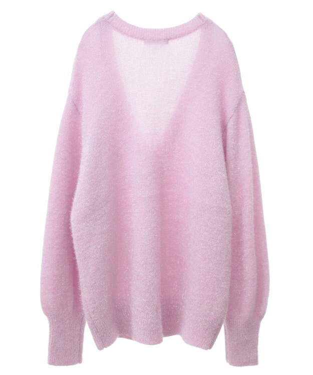 Green Parks Ｍｉｆｆｙ／ワンポイントシャギーニットカーディガン Lavender