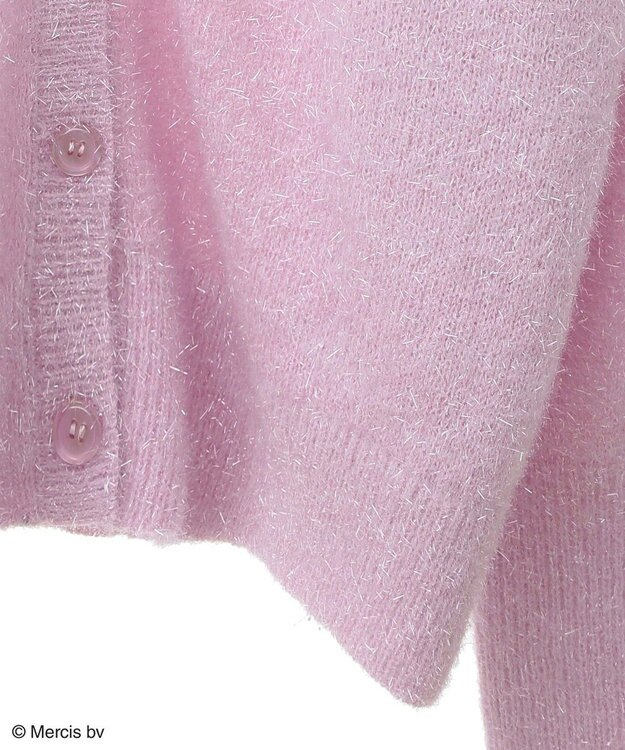 Green Parks Ｍｉｆｆｙ／ワンポイントシャギーニットカーディガン Lavender