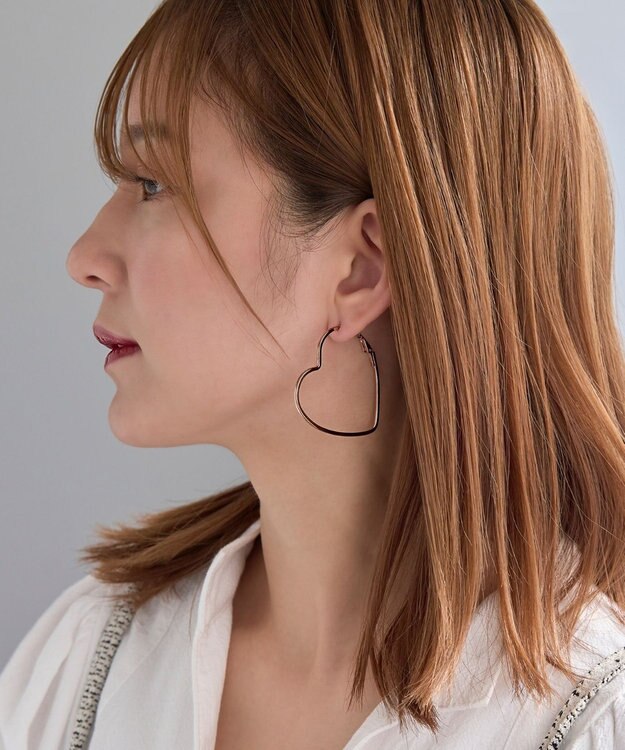 ハートフープピアス ローズゴールド / Phoebe | ファッション通販