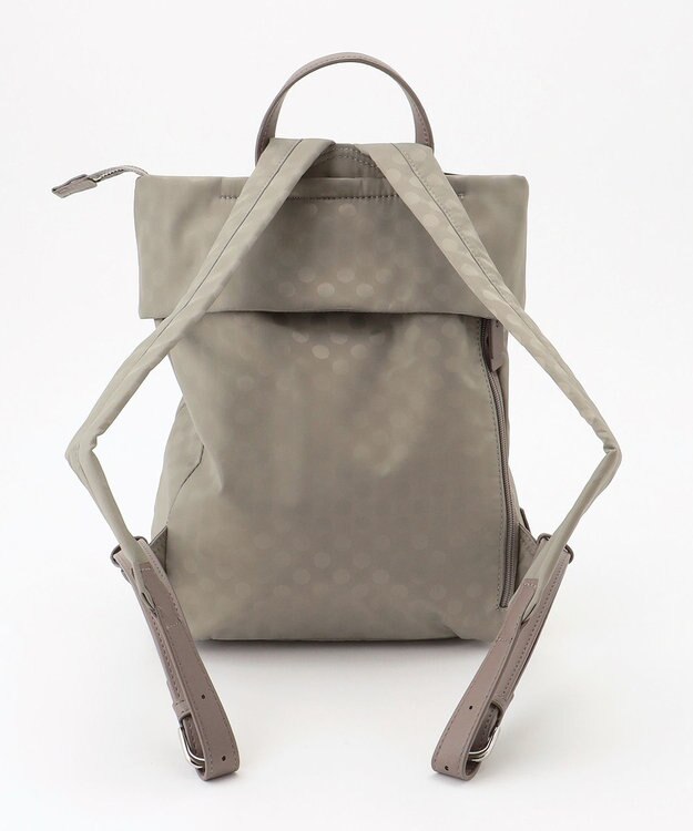 Y'SACCS はっ水ドットジャカード リサイクルレザーコンビ リュック グレージュ